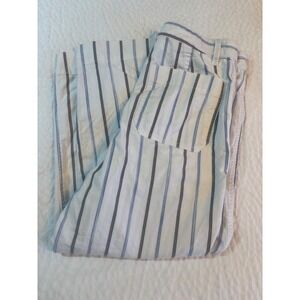 Madewell Slim Emmett Women's‎ 29 Wide Leg Crop Pants in Montpellier Stripe White